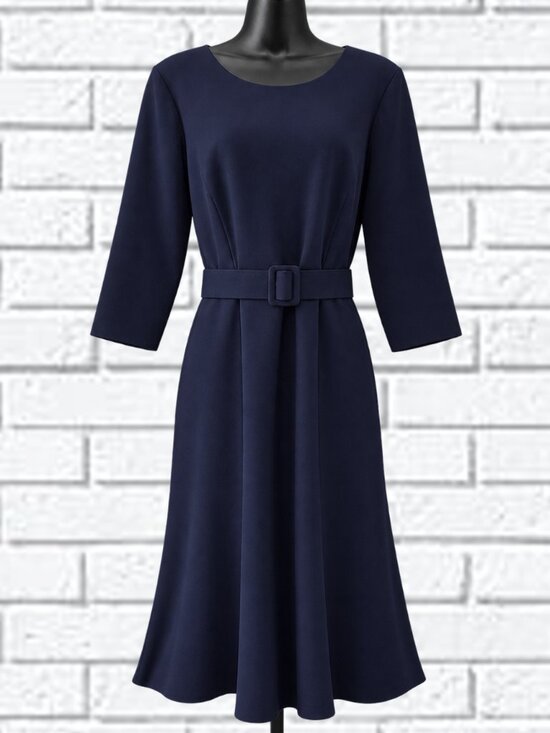 Oscar de la Renta Dresses & Skirts - Oscar de la Renta | 3/4 Sleeve Jewel Neck Dress with Belt